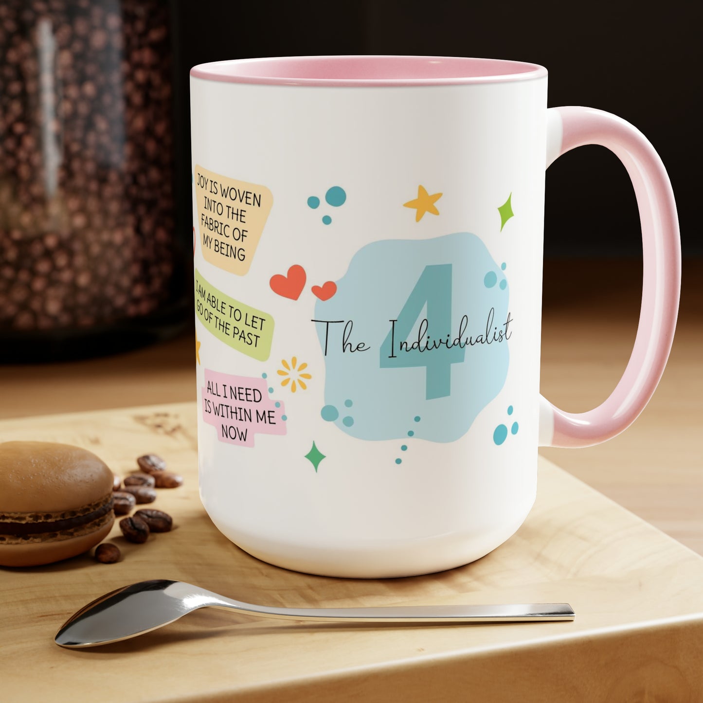 Enneagram 4  Affirmations  Two-Tone Coffee Mugs, 15oz