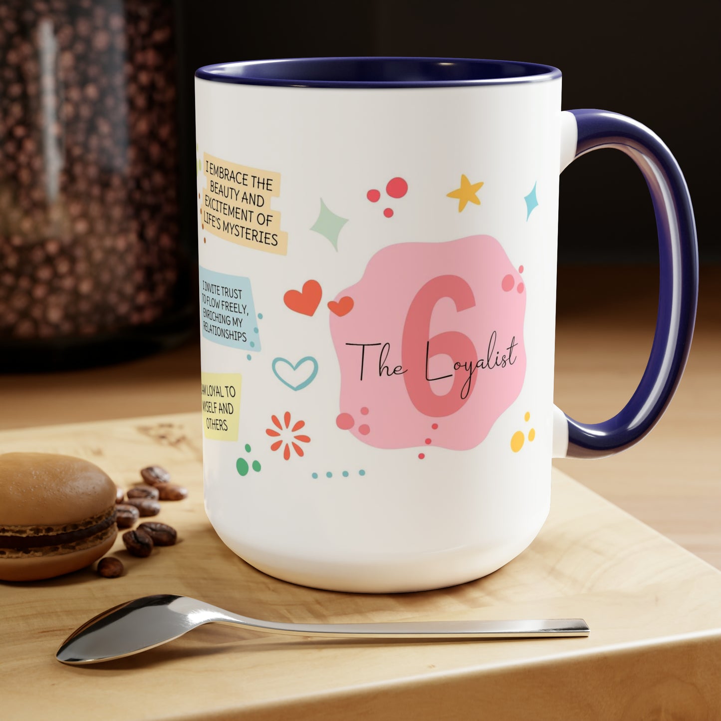 Enneagram 6 Affirmations  Two-Tone Coffee Mugs, 15oz