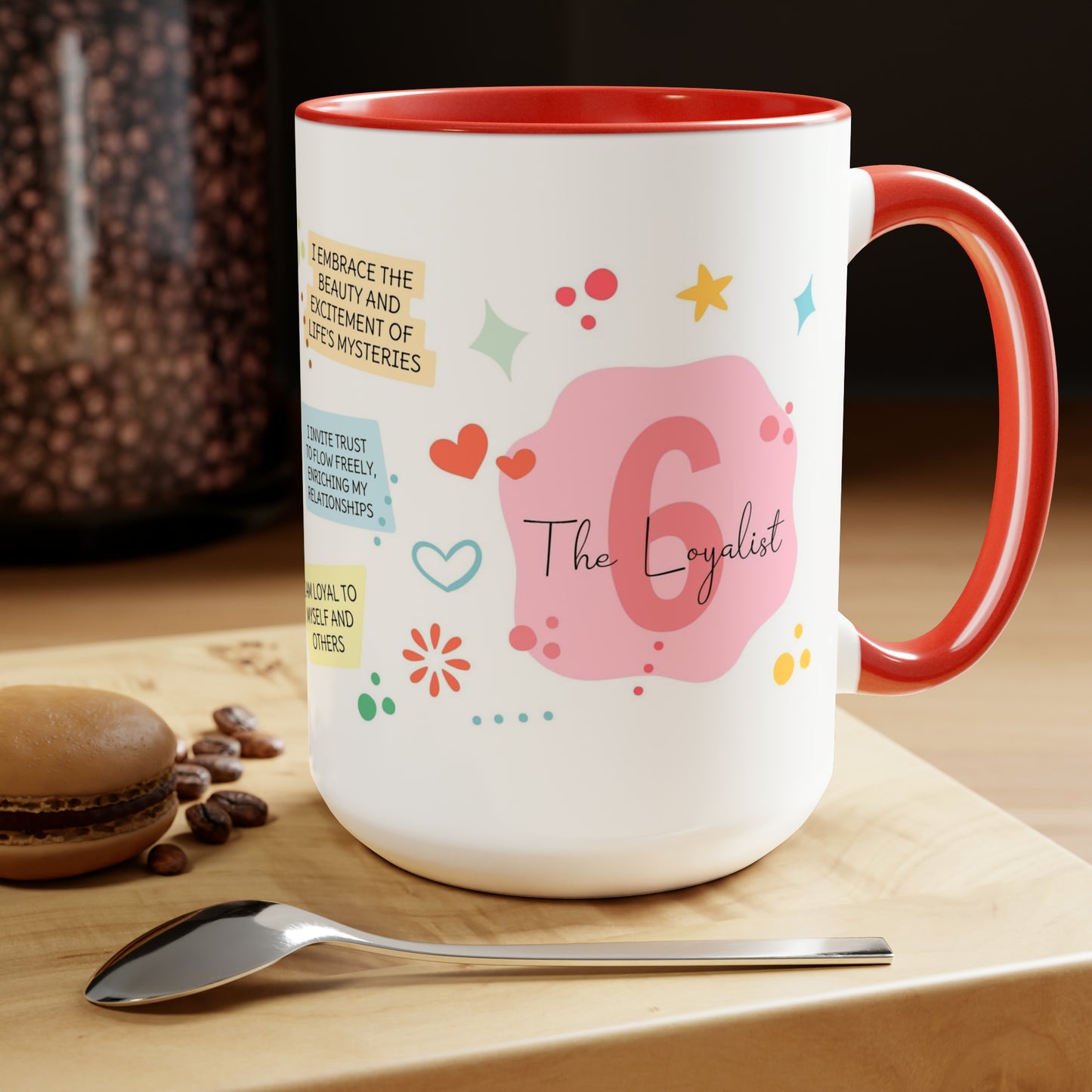 Enneagram 6 Affirmations  Two-Tone Coffee Mugs, 15oz