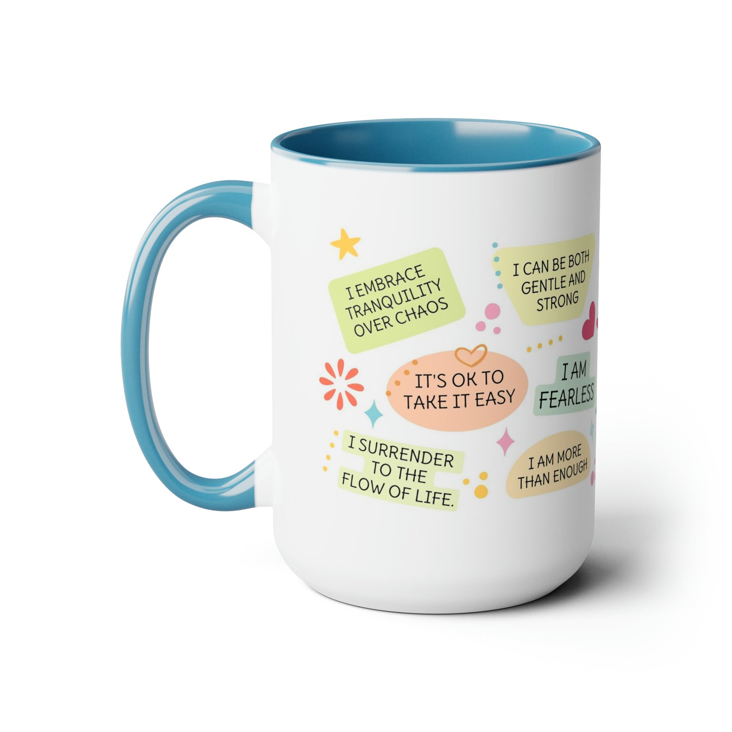 Enneagram 8 Affirmations  Two-Tone Coffee Mugs, 15oz
