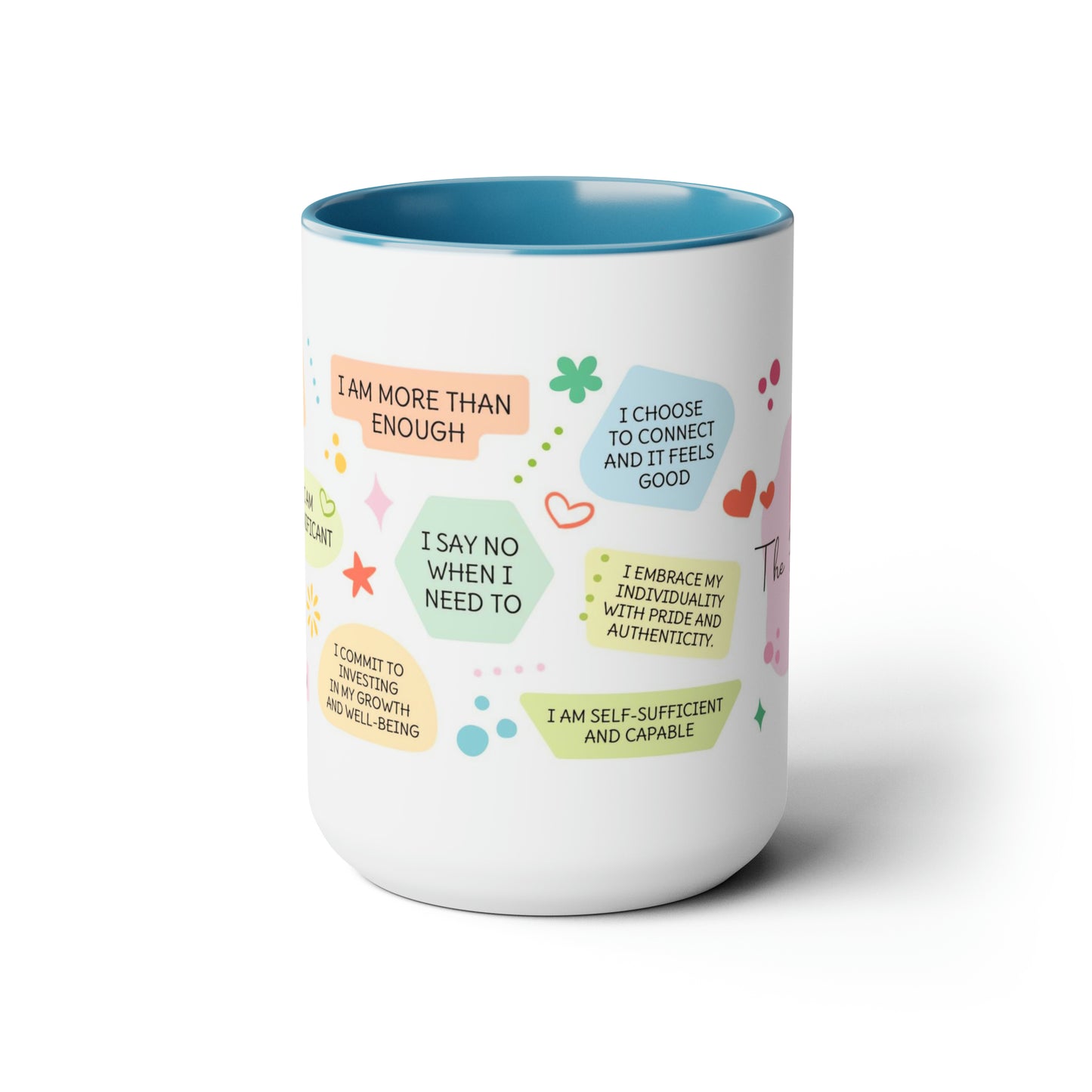 Enneagram 9 Affirmations  Two-Tone Coffee Mugs, 15oz