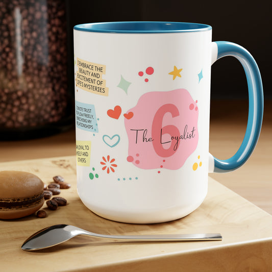 Enneagram 6 Affirmations  Two-Tone Coffee Mugs, 15oz