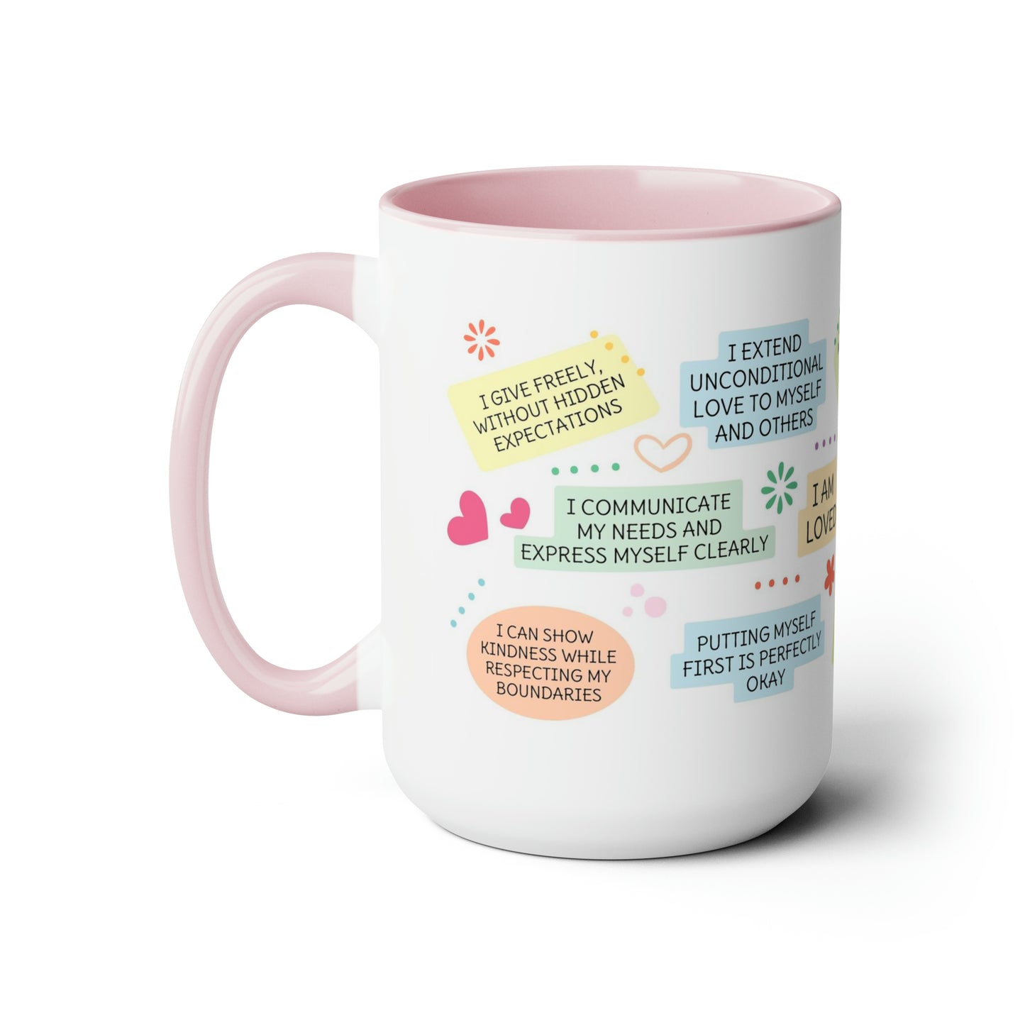 Enneagram 2  Affirmations  Two-Tone Coffee Mugs, 15oz
