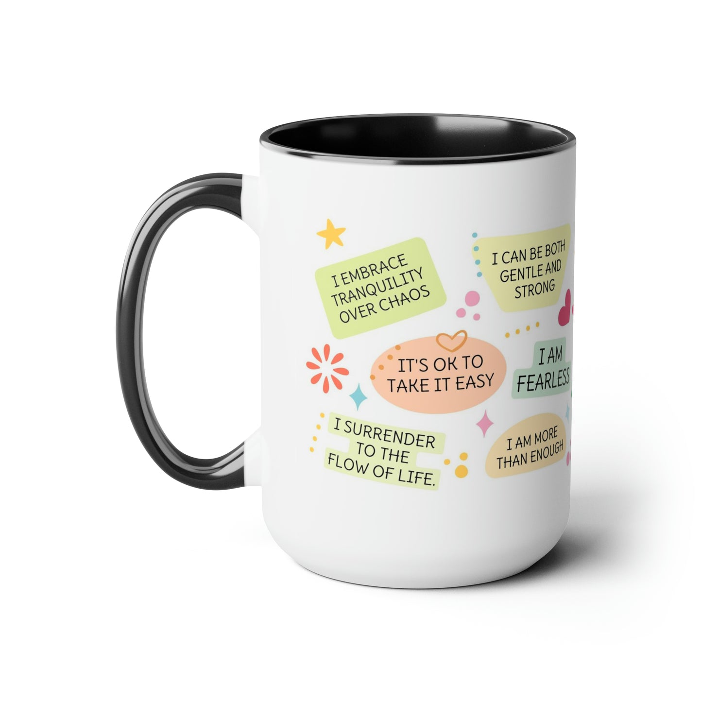 Enneagram 8 Affirmations  Two-Tone Coffee Mugs, 15oz