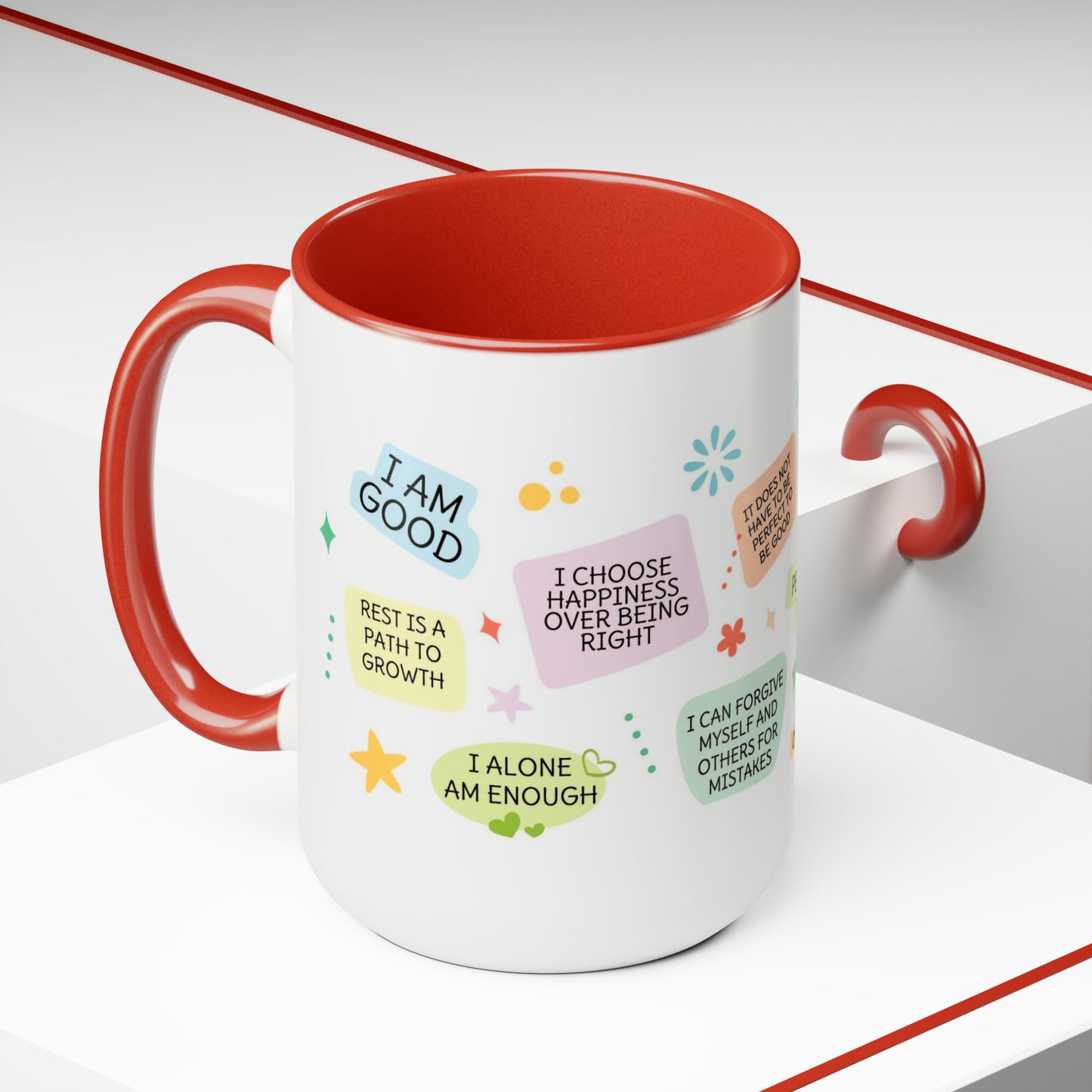 Enneagram 1  Affirmations  Two-Tone Coffee Mugs, 15oz