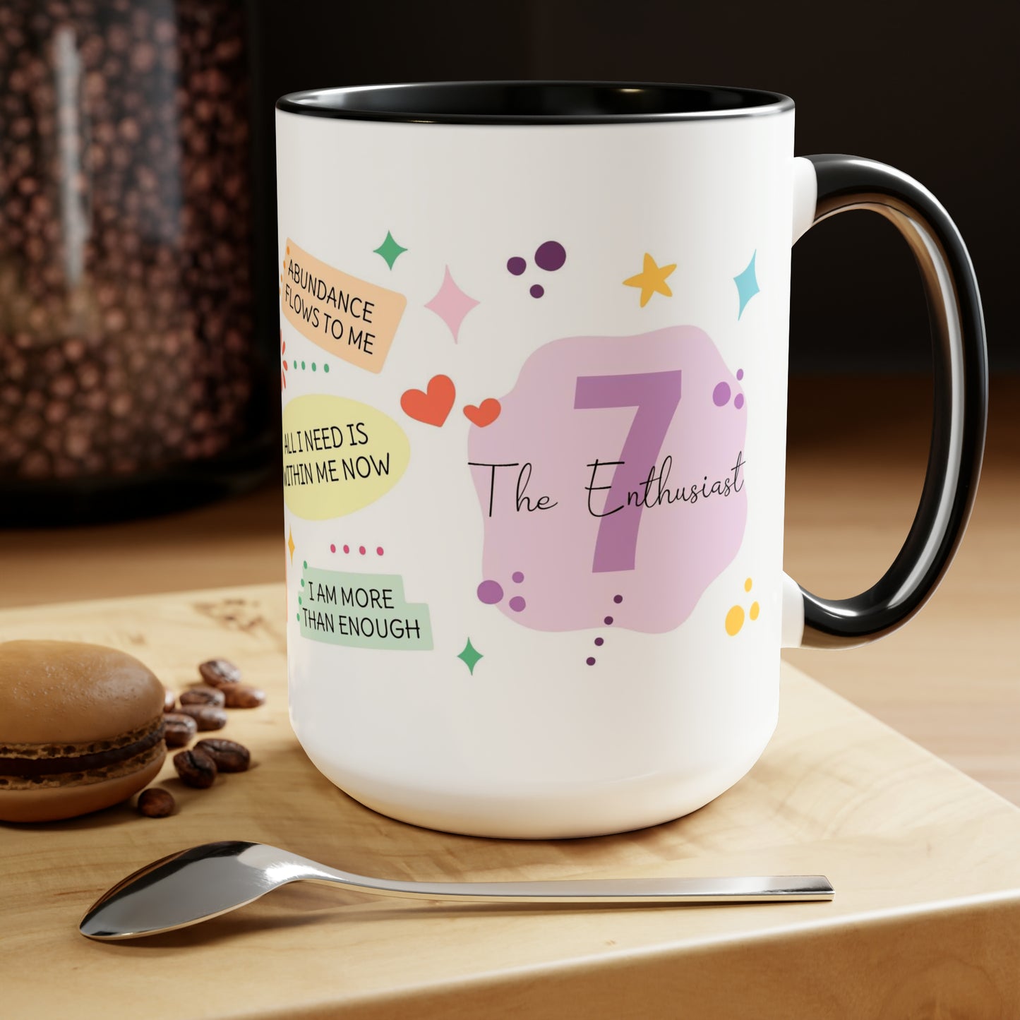 Enneagram 7 Affirmations  Two-Tone Coffee Mugs, 15oz