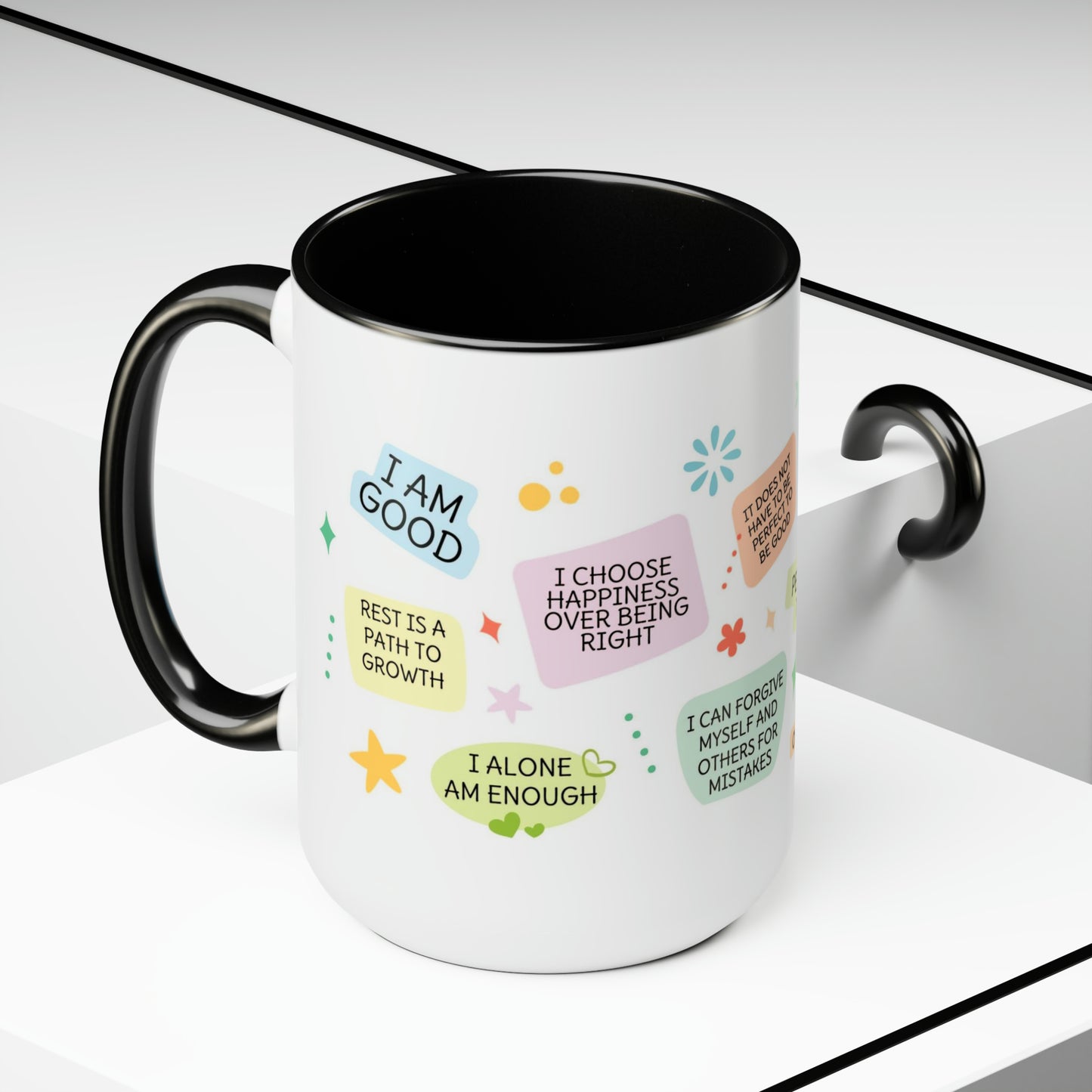 Enneagram 1  Affirmations  Two-Tone Coffee Mugs, 15oz