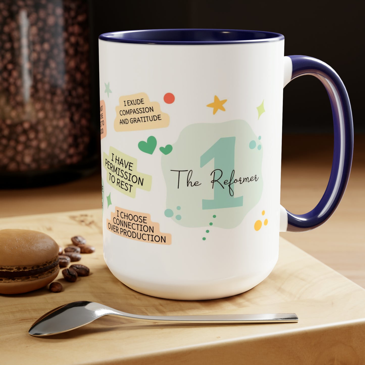 Enneagram 1  Affirmations  Two-Tone Coffee Mugs, 15oz