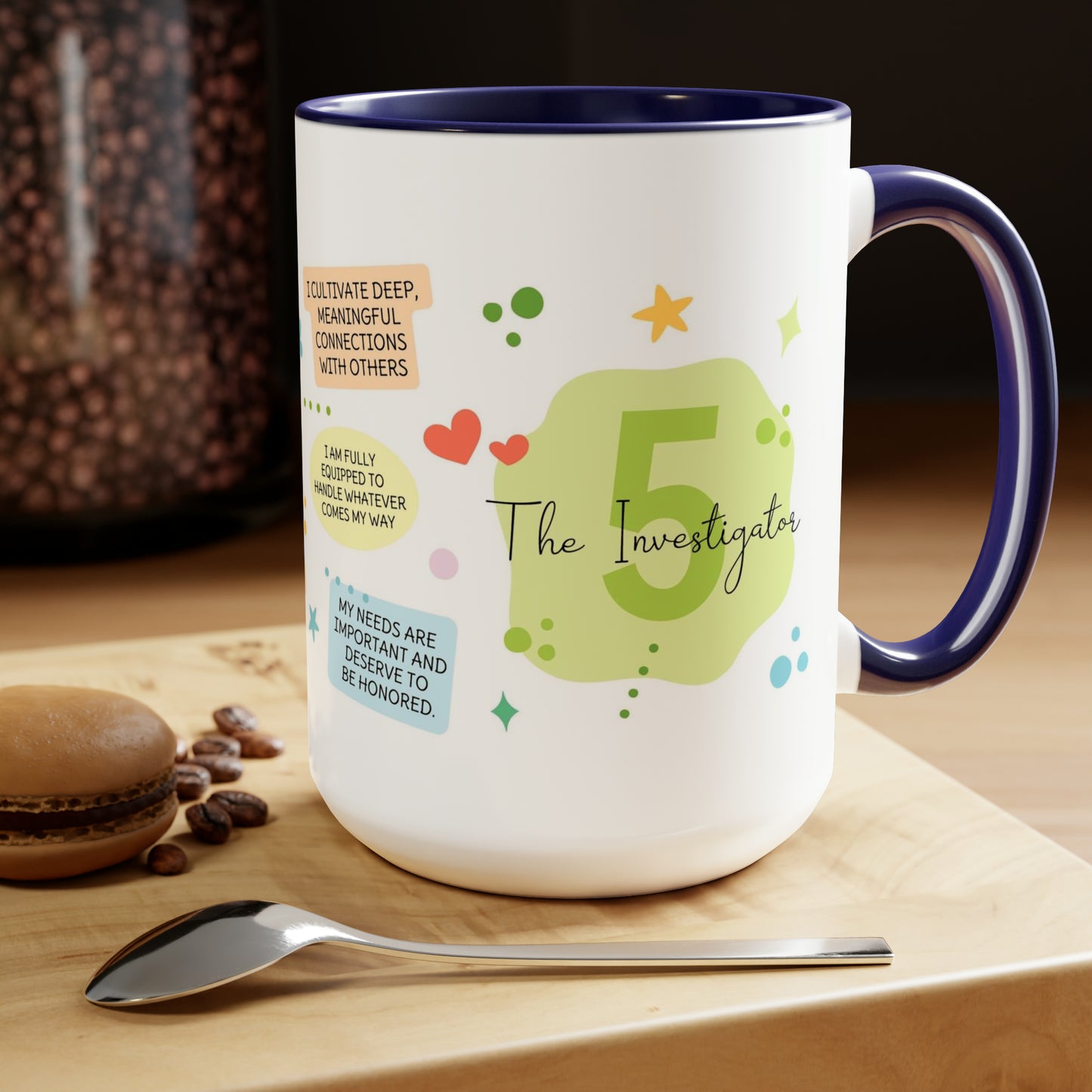 Enneagram 5  Affirmations  Two-Tone Coffee Mugs, 15oz