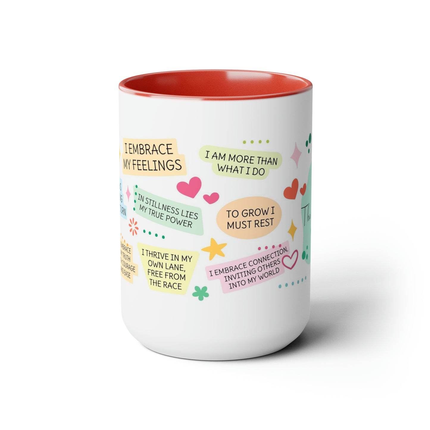 Enneagram 3 Affirmations  Two-Tone Coffee Mugs, 15oz