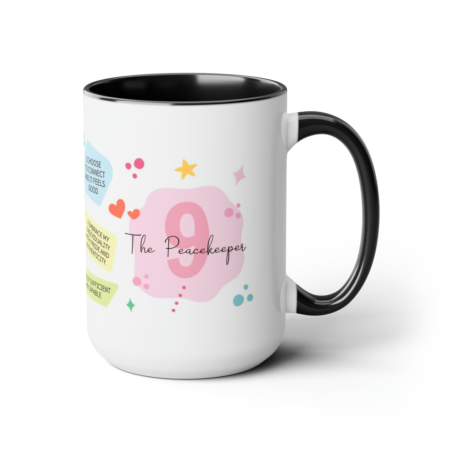 Enneagram 9 Affirmations  Two-Tone Coffee Mugs, 15oz