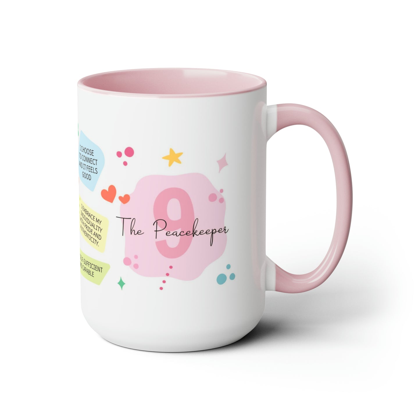 Enneagram 9 Affirmations  Two-Tone Coffee Mugs, 15oz