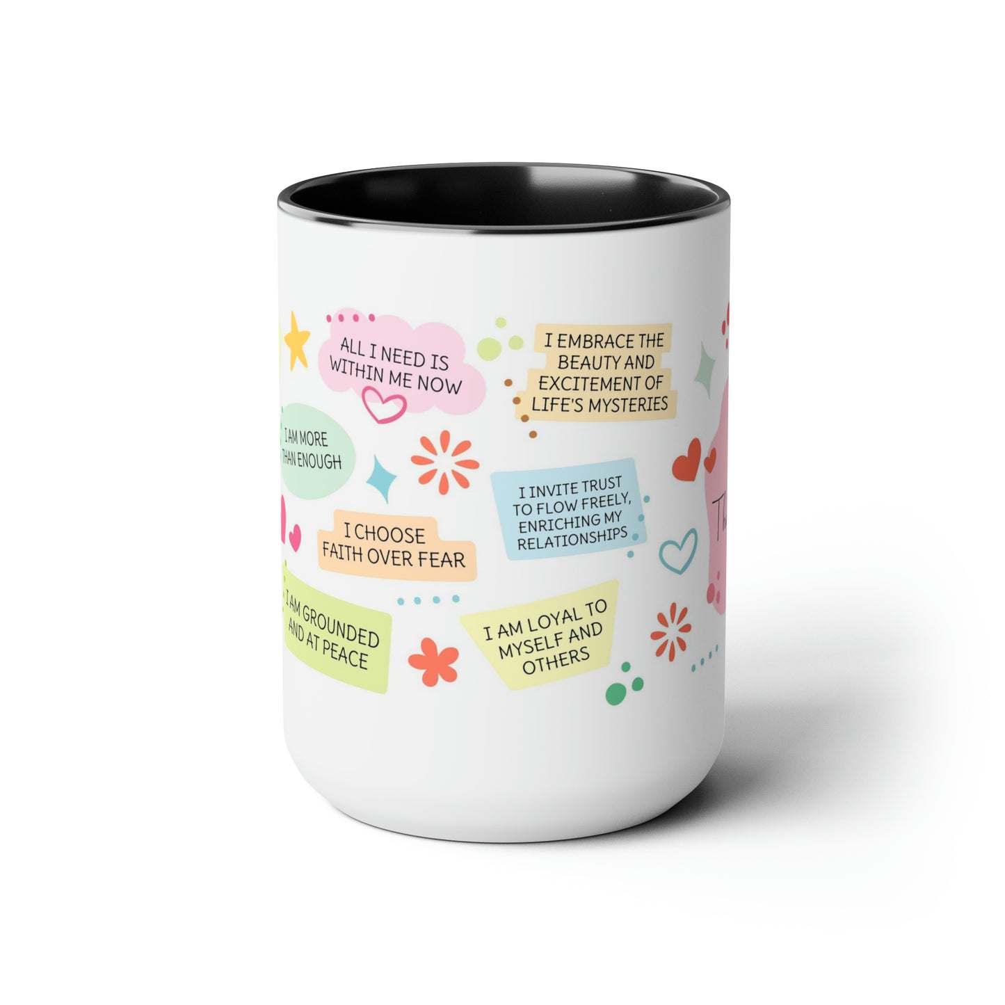 Enneagram 6 Affirmations  Two-Tone Coffee Mugs, 15oz