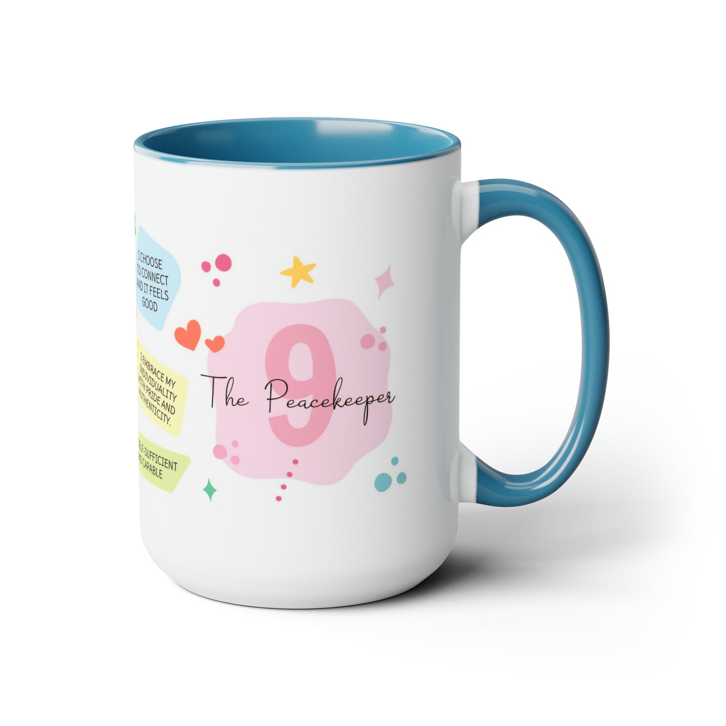 Enneagram 9 Affirmations  Two-Tone Coffee Mugs, 15oz