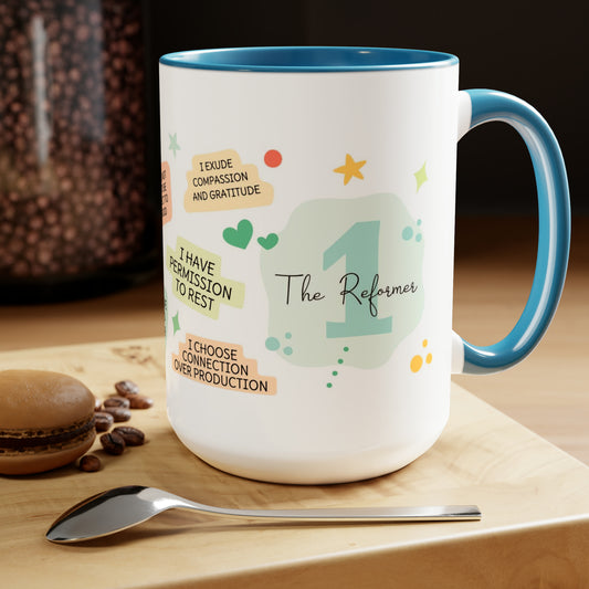 Enneagram 1  Affirmations  Two-Tone Coffee Mugs, 15oz