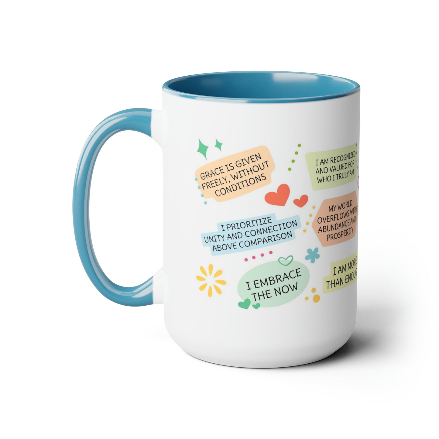 Enneagram 4  Affirmations  Two-Tone Coffee Mugs, 15oz