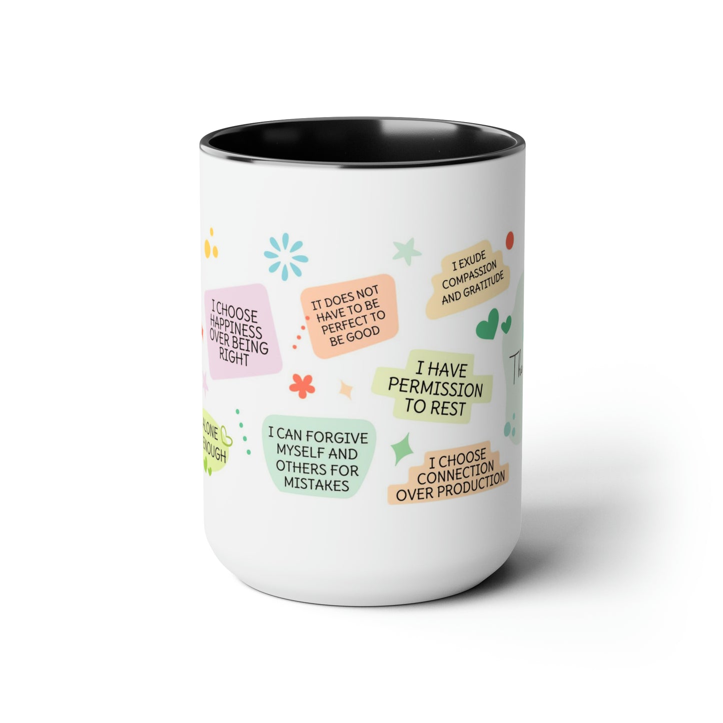 Enneagram 1  Affirmations  Two-Tone Coffee Mugs, 15oz