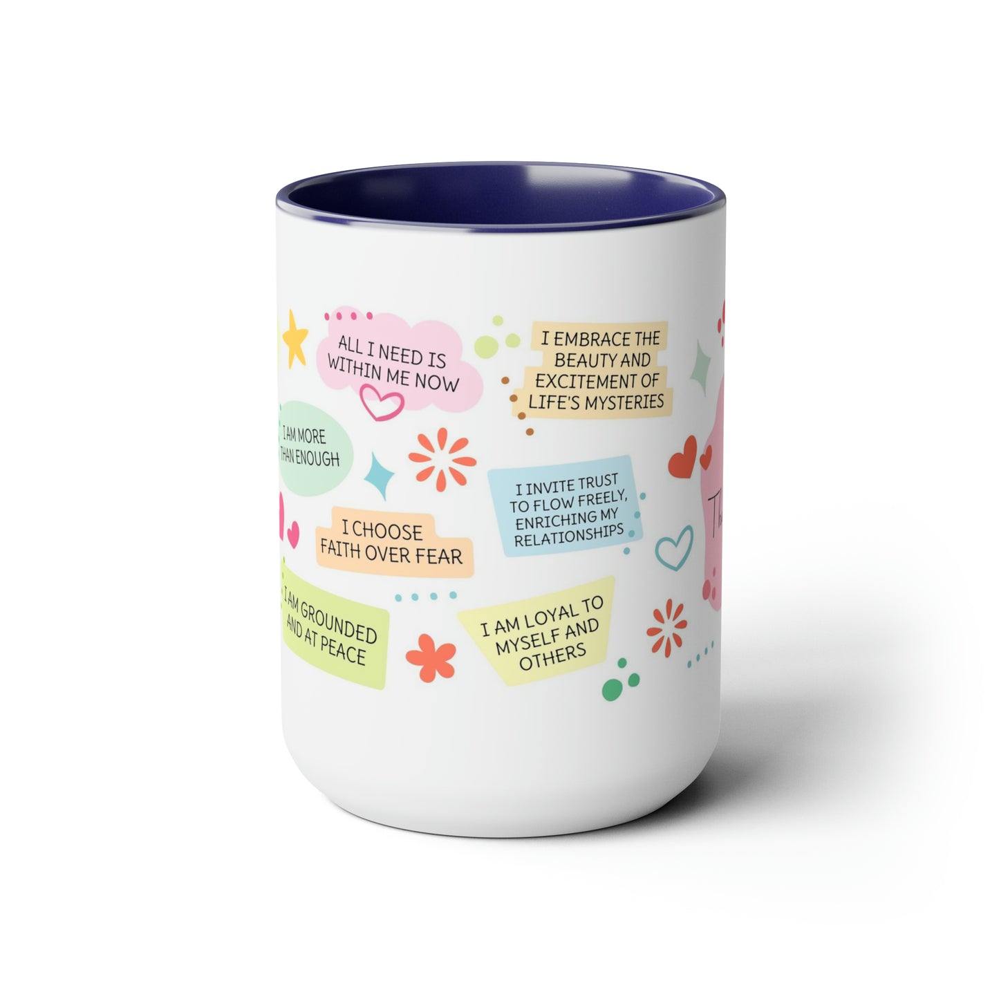 Enneagram 6 Affirmations  Two-Tone Coffee Mugs, 15oz
