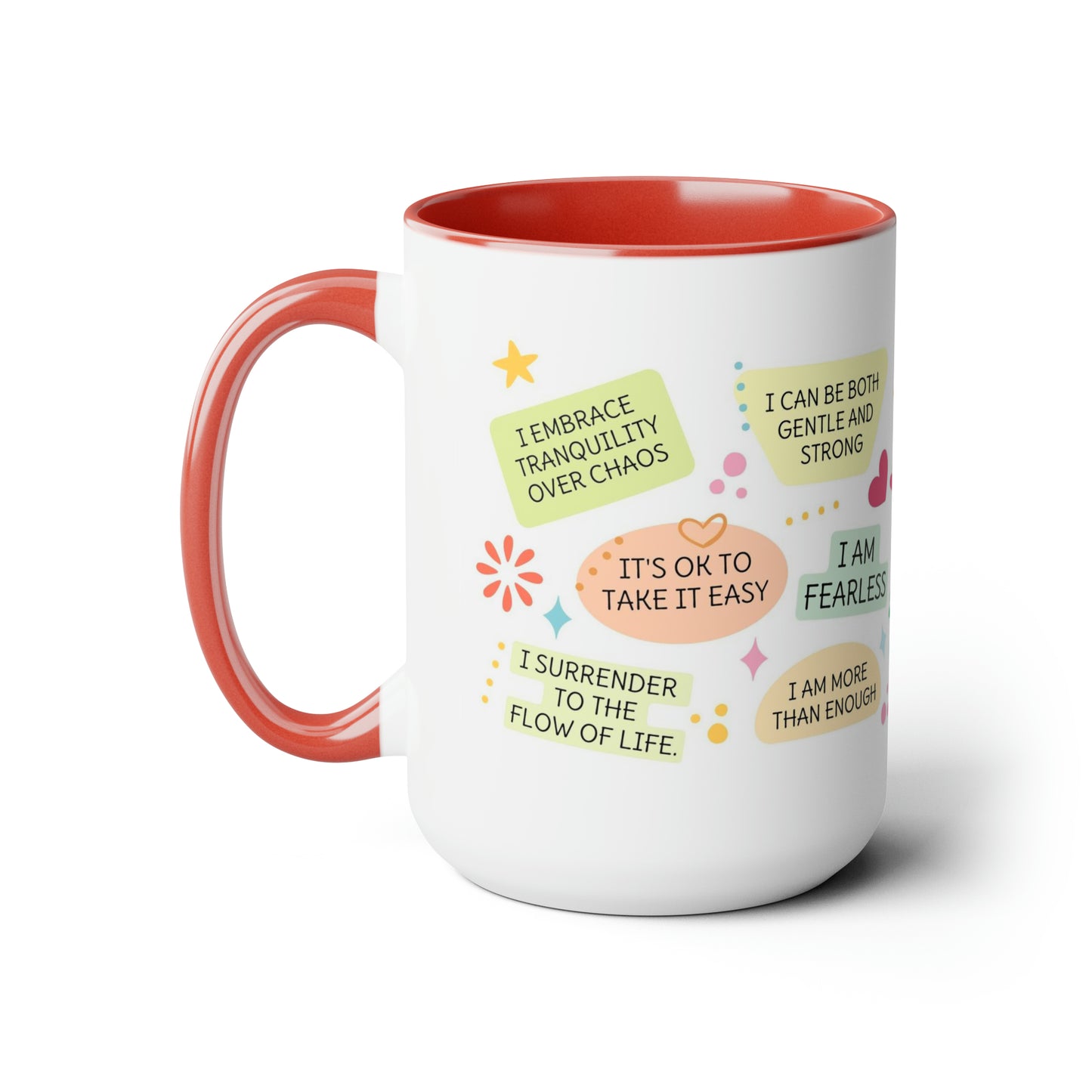 Enneagram 8 Affirmations  Two-Tone Coffee Mugs, 15oz