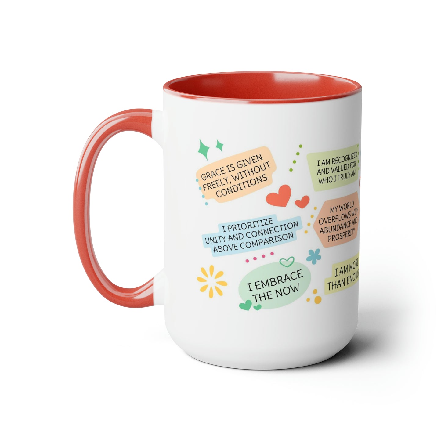 Enneagram 4  Affirmations  Two-Tone Coffee Mugs, 15oz