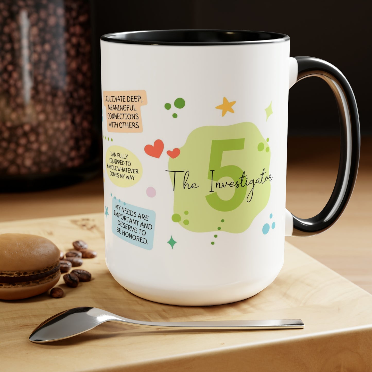 Enneagram 5  Affirmations  Two-Tone Coffee Mugs, 15oz