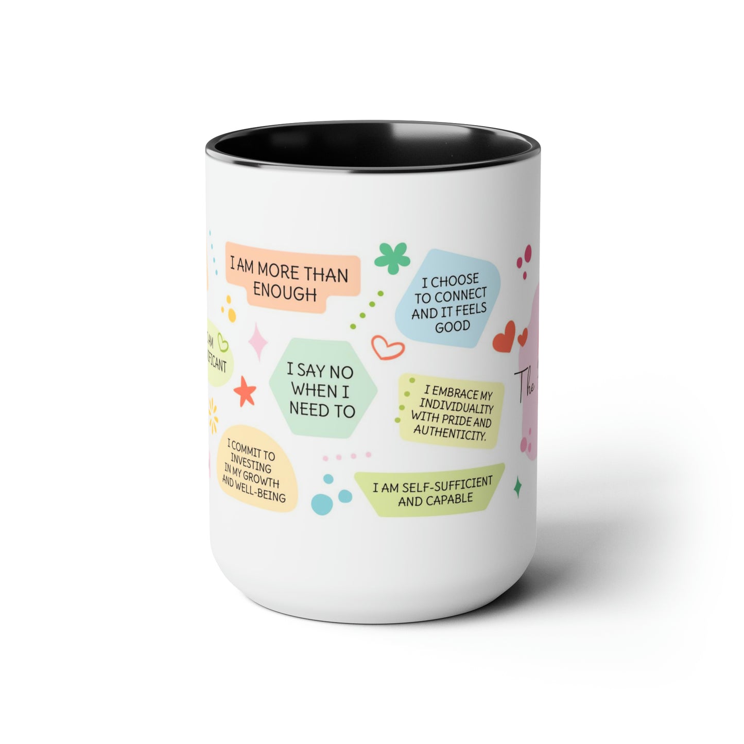 Enneagram 9 Affirmations  Two-Tone Coffee Mugs, 15oz