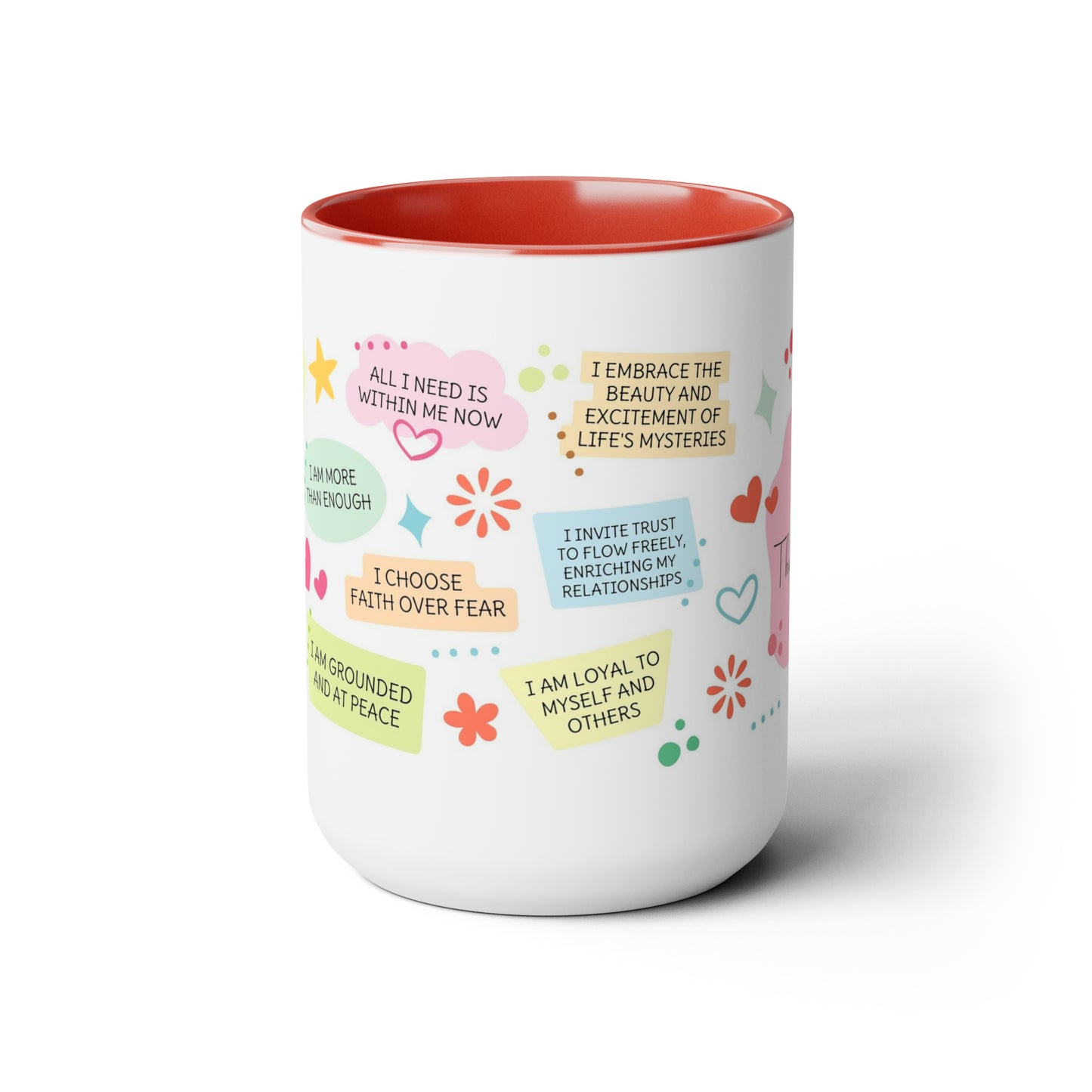 Enneagram 6 Affirmations  Two-Tone Coffee Mugs, 15oz