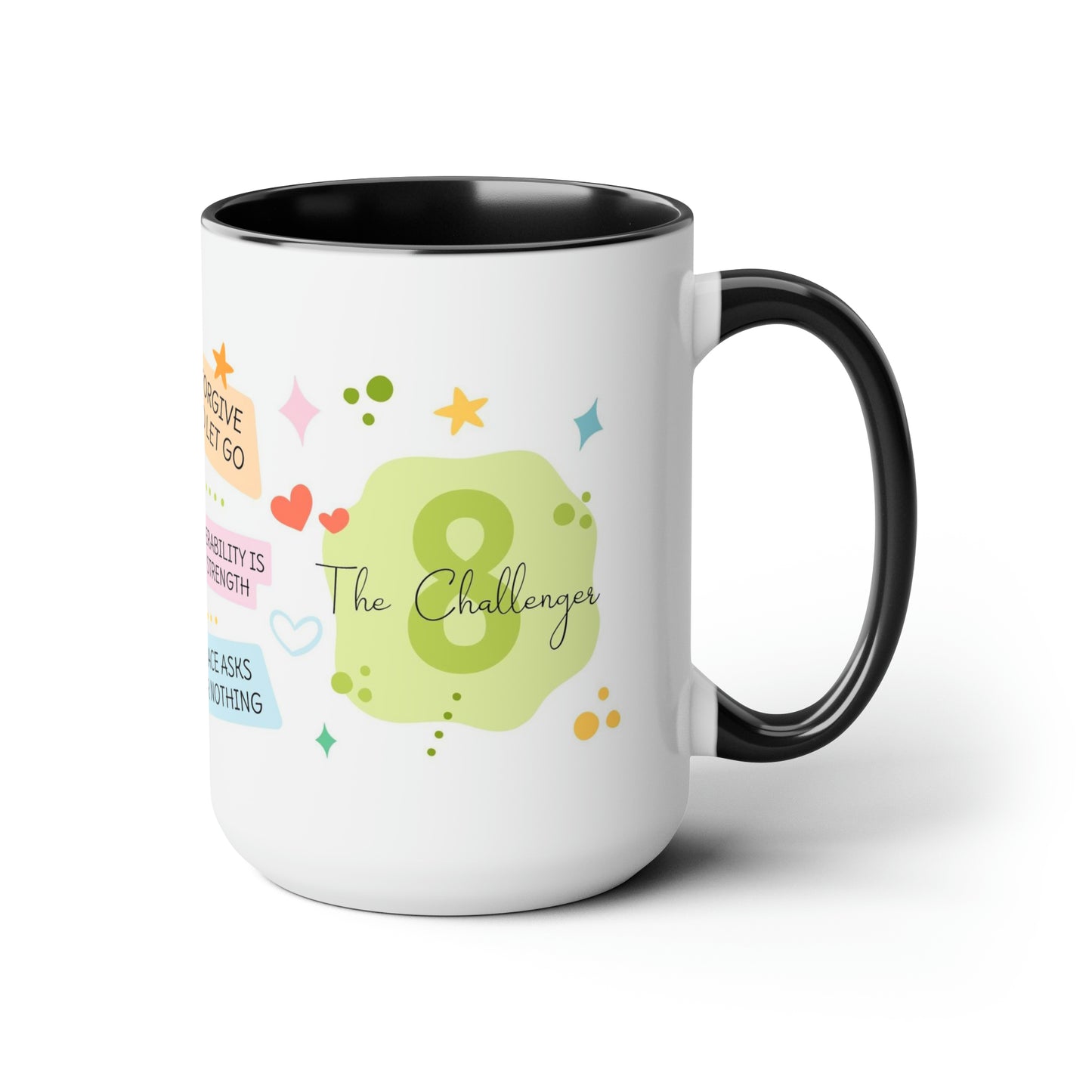 Enneagram 8 Affirmations  Two-Tone Coffee Mugs, 15oz