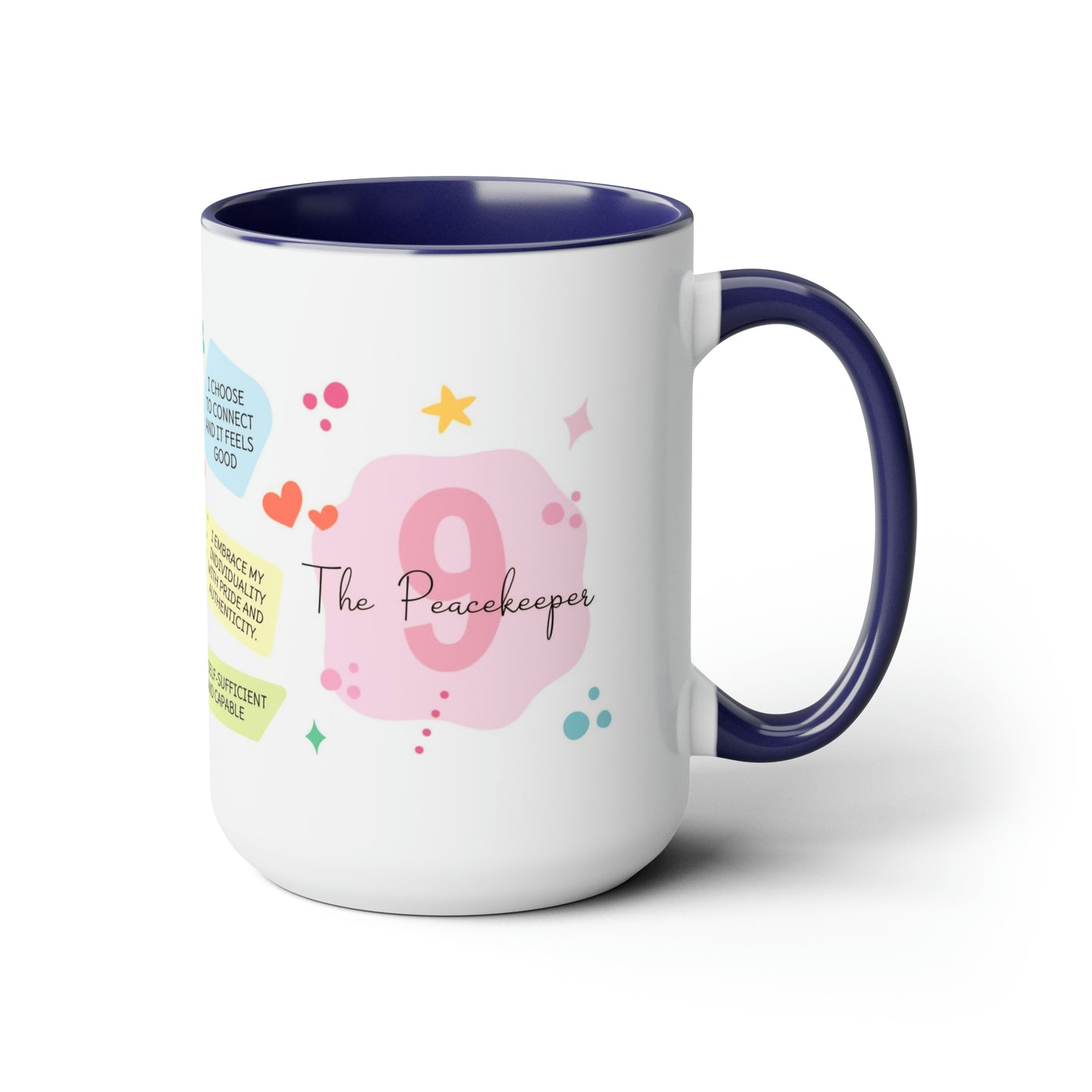 Enneagram 9 Affirmations  Two-Tone Coffee Mugs, 15oz