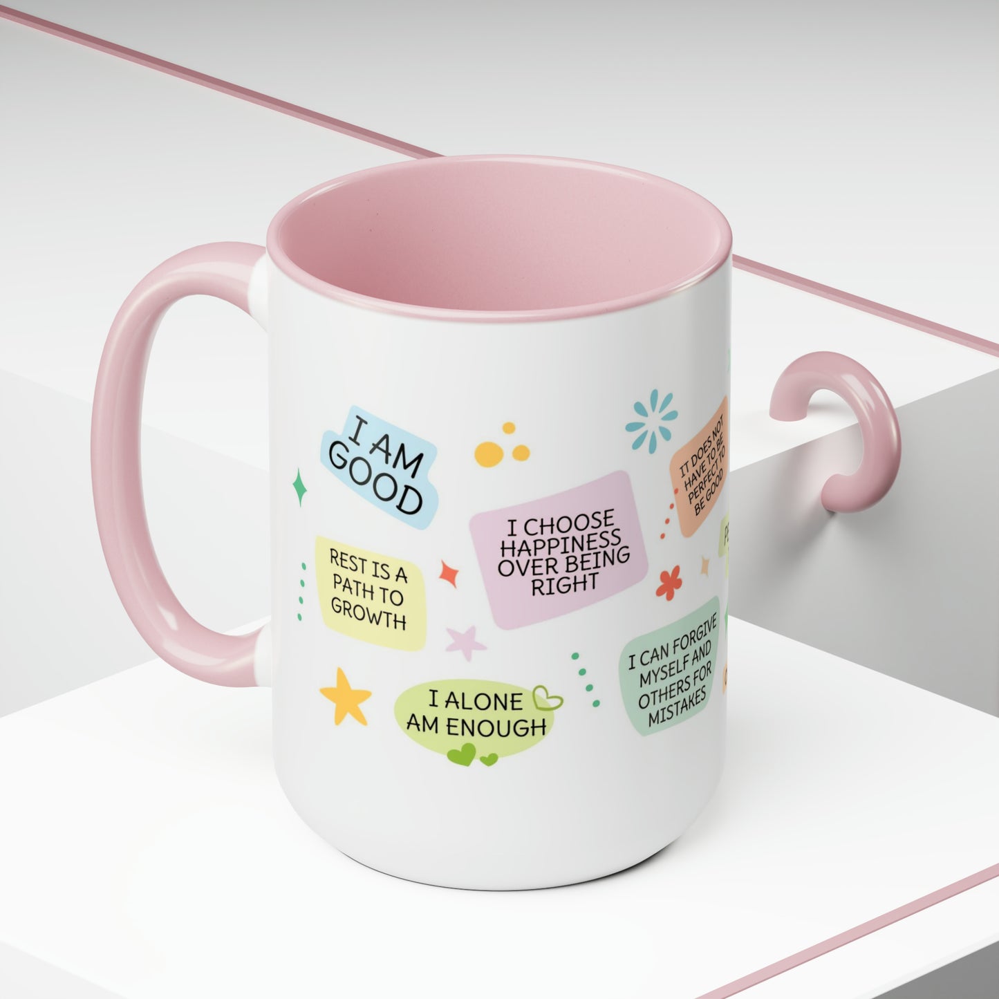 Enneagram 1  Affirmations  Two-Tone Coffee Mugs, 15oz