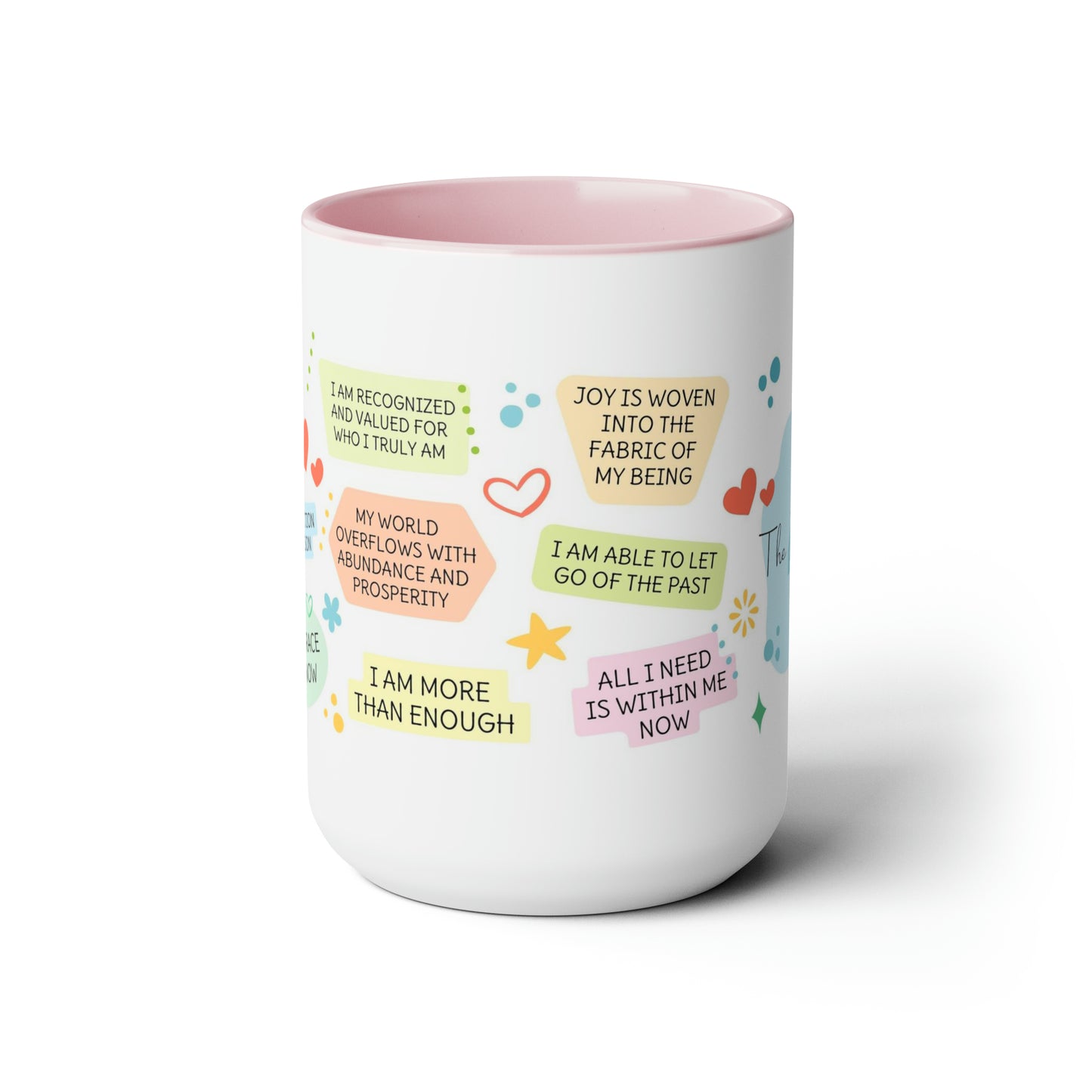 Enneagram 4  Affirmations  Two-Tone Coffee Mugs, 15oz