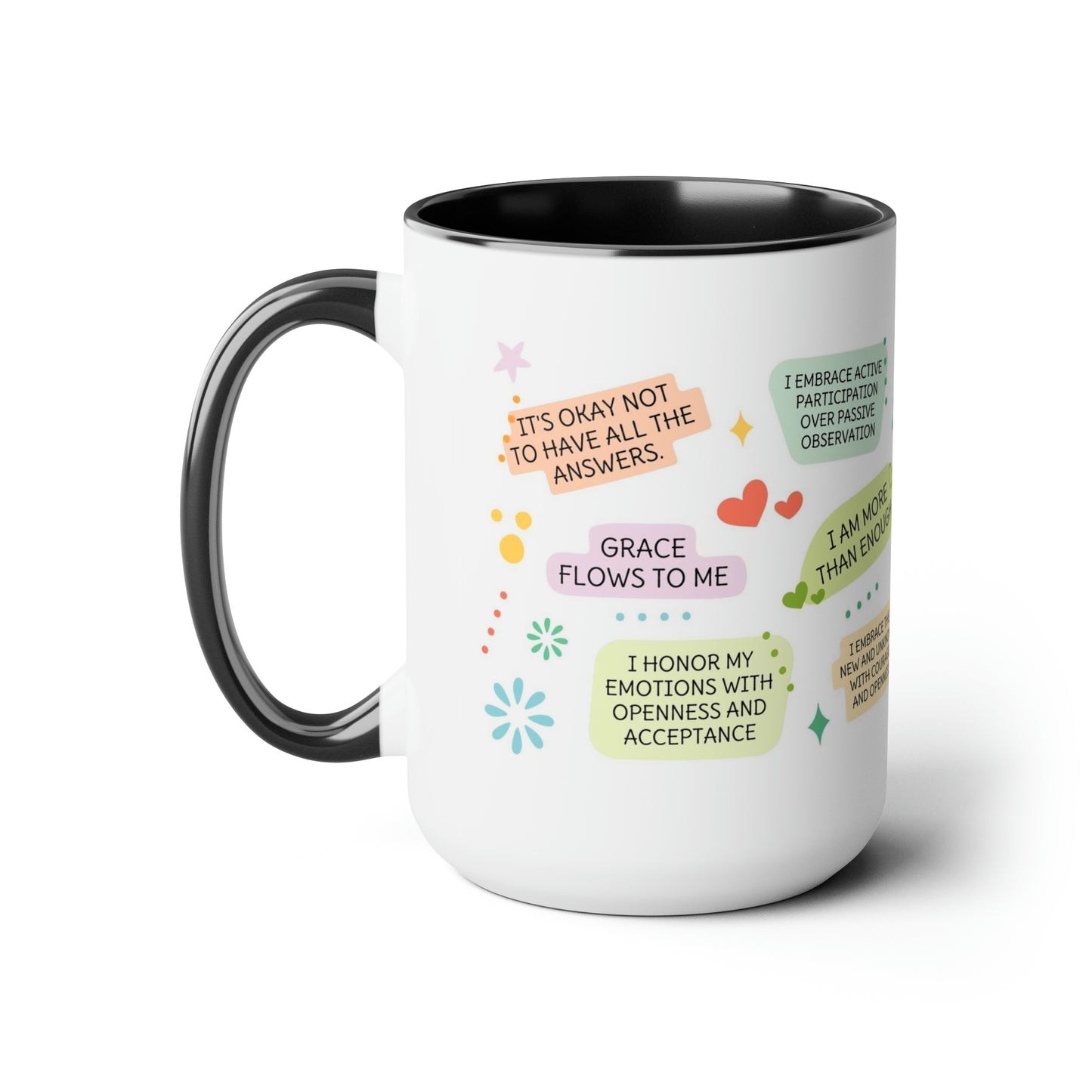 Enneagram 5  Affirmations  Two-Tone Coffee Mugs, 15oz