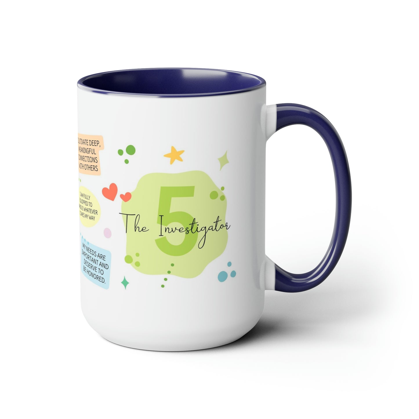 Enneagram 5  Affirmations  Two-Tone Coffee Mugs, 15oz