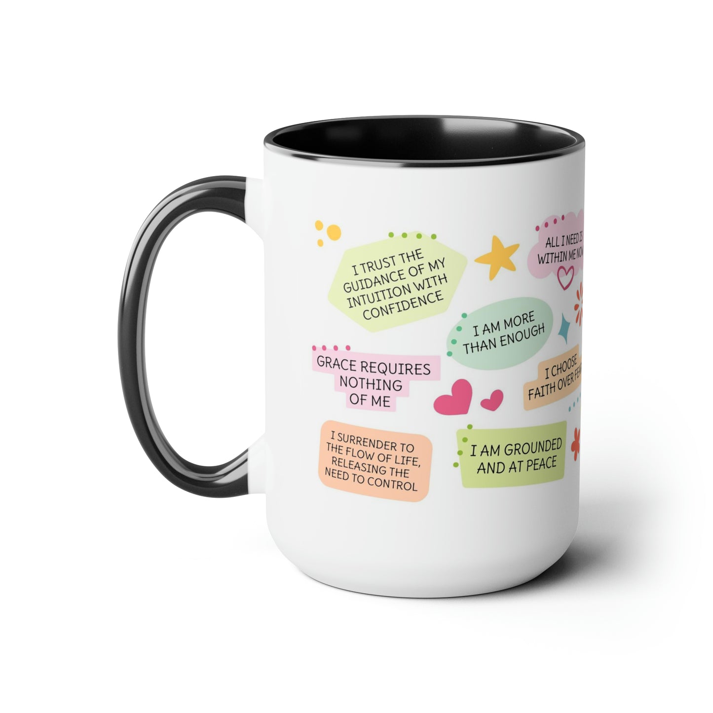 Enneagram 6 Affirmations  Two-Tone Coffee Mugs, 15oz