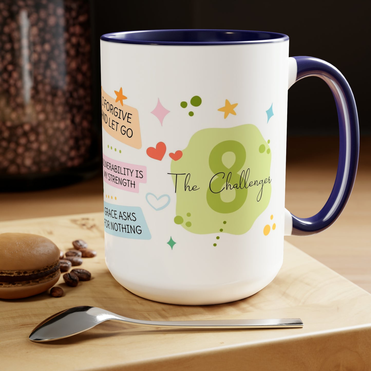 Enneagram 8 Affirmations  Two-Tone Coffee Mugs, 15oz
