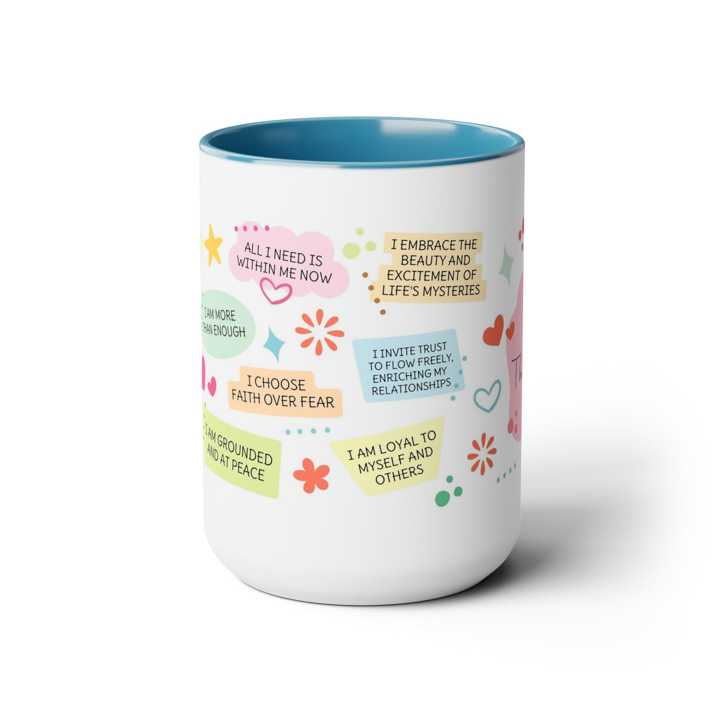 Enneagram 6 Affirmations  Two-Tone Coffee Mugs, 15oz