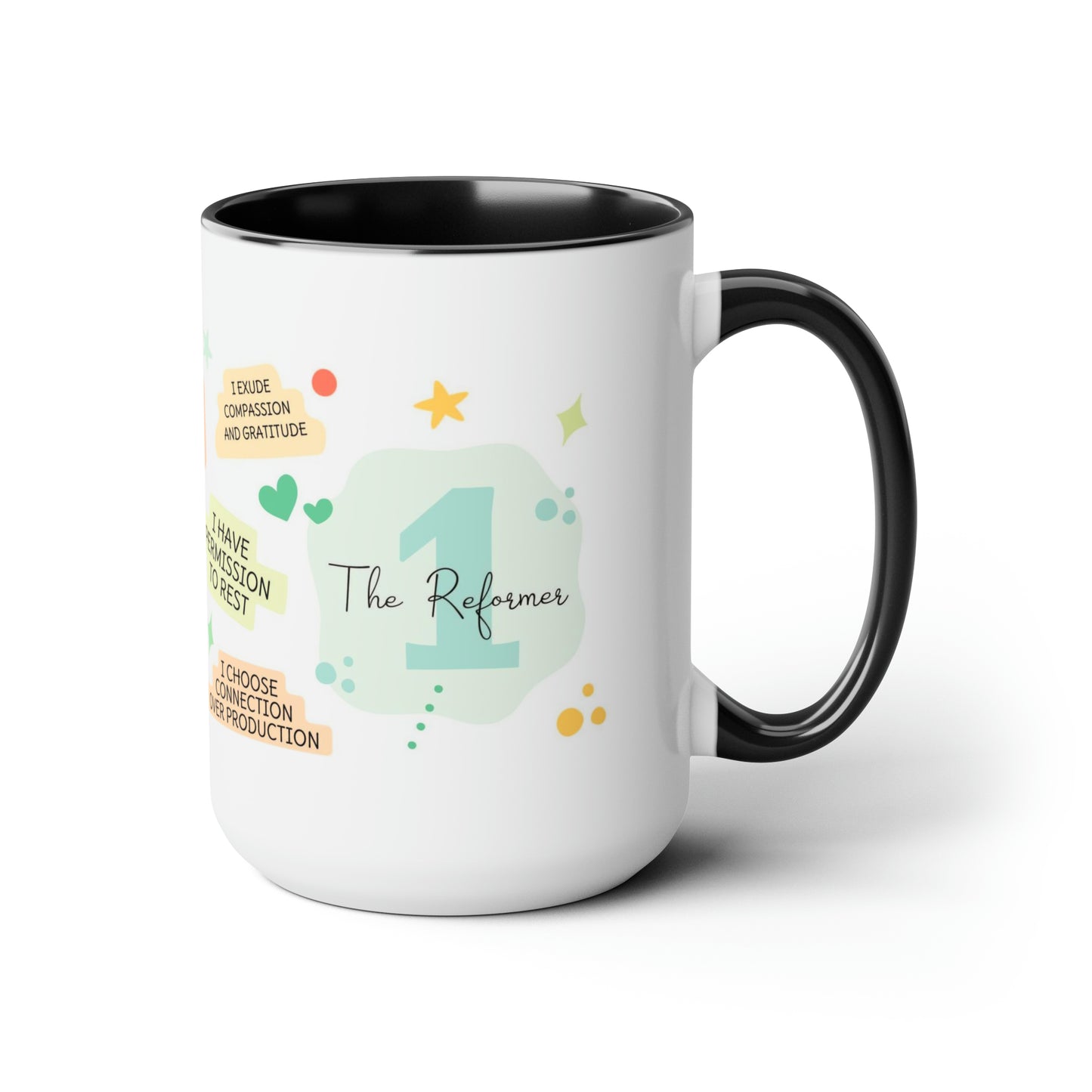 Enneagram 1  Affirmations  Two-Tone Coffee Mugs, 15oz