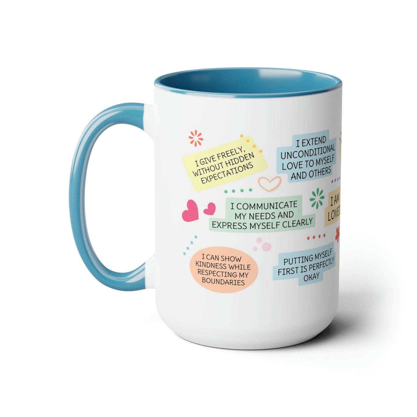Enneagram 2  Affirmations  Two-Tone Coffee Mugs, 15oz