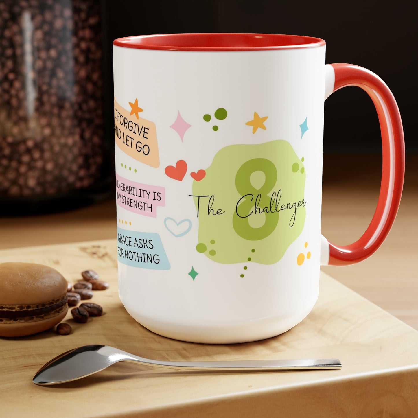 Enneagram 8 Affirmations  Two-Tone Coffee Mugs, 15oz
