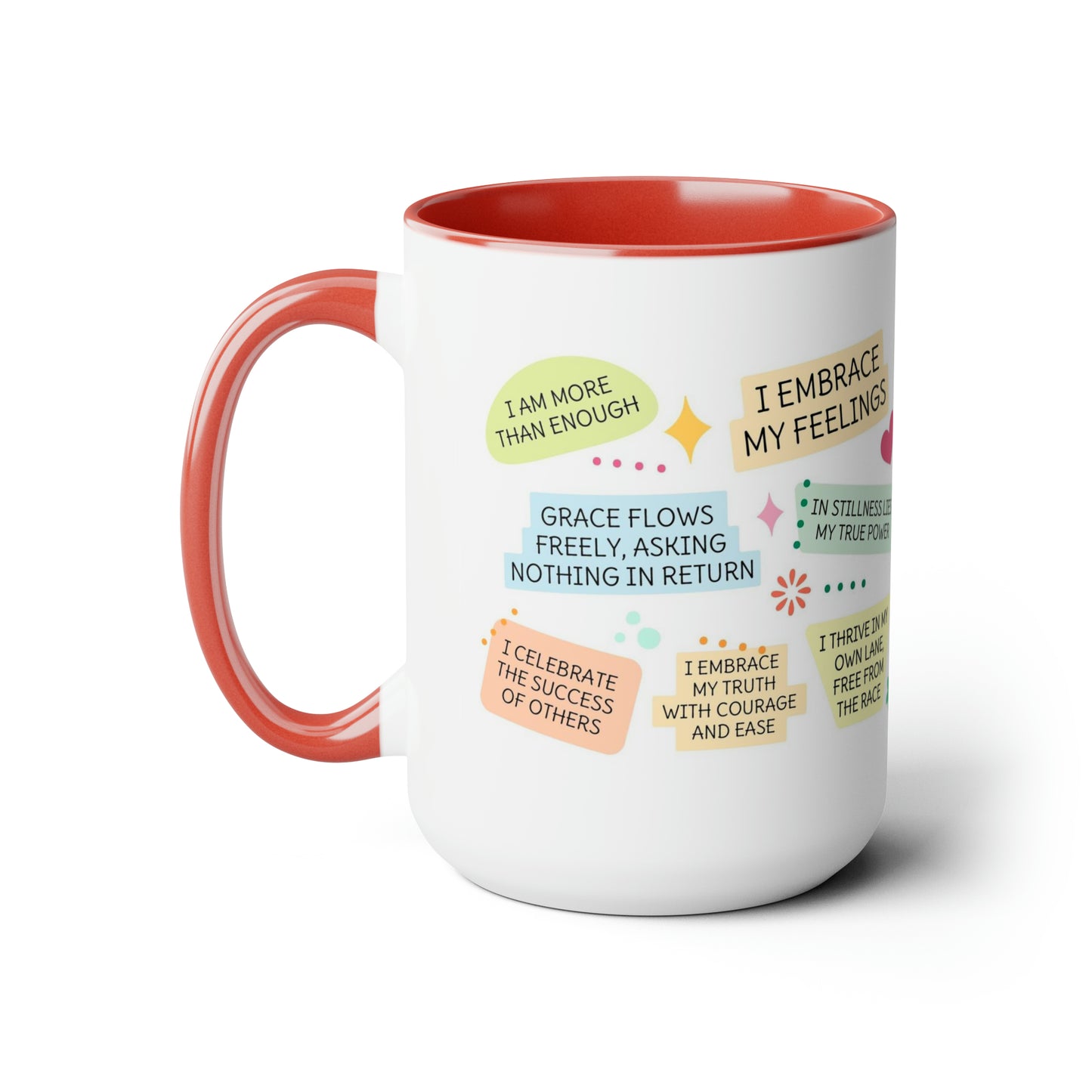 Enneagram 3 Affirmations  Two-Tone Coffee Mugs, 15oz