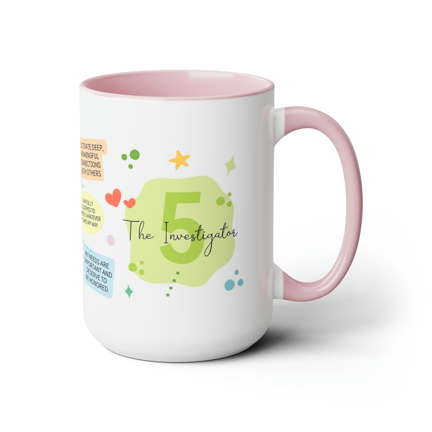 Enneagram 5  Affirmations  Two-Tone Coffee Mugs, 15oz