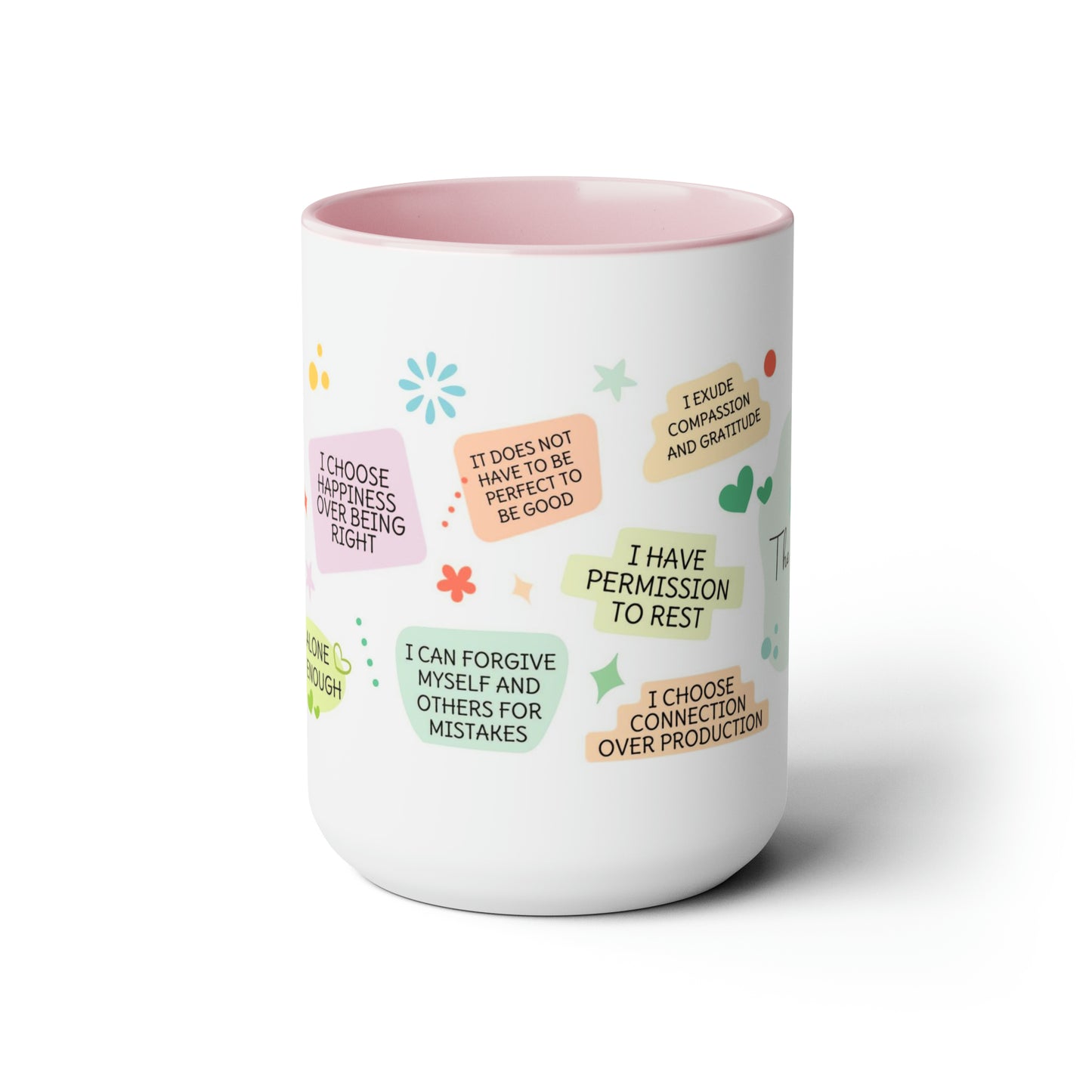 Enneagram 1  Affirmations  Two-Tone Coffee Mugs, 15oz