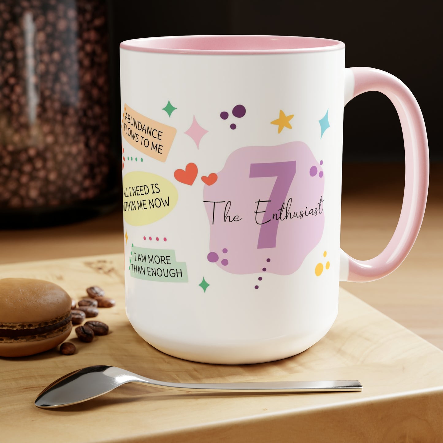 Enneagram 7 Affirmations  Two-Tone Coffee Mugs, 15oz