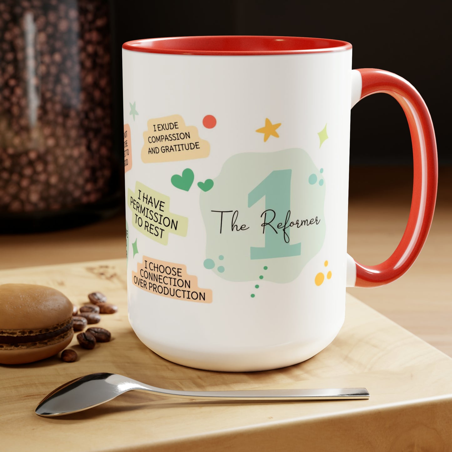 Enneagram 1  Affirmations  Two-Tone Coffee Mugs, 15oz