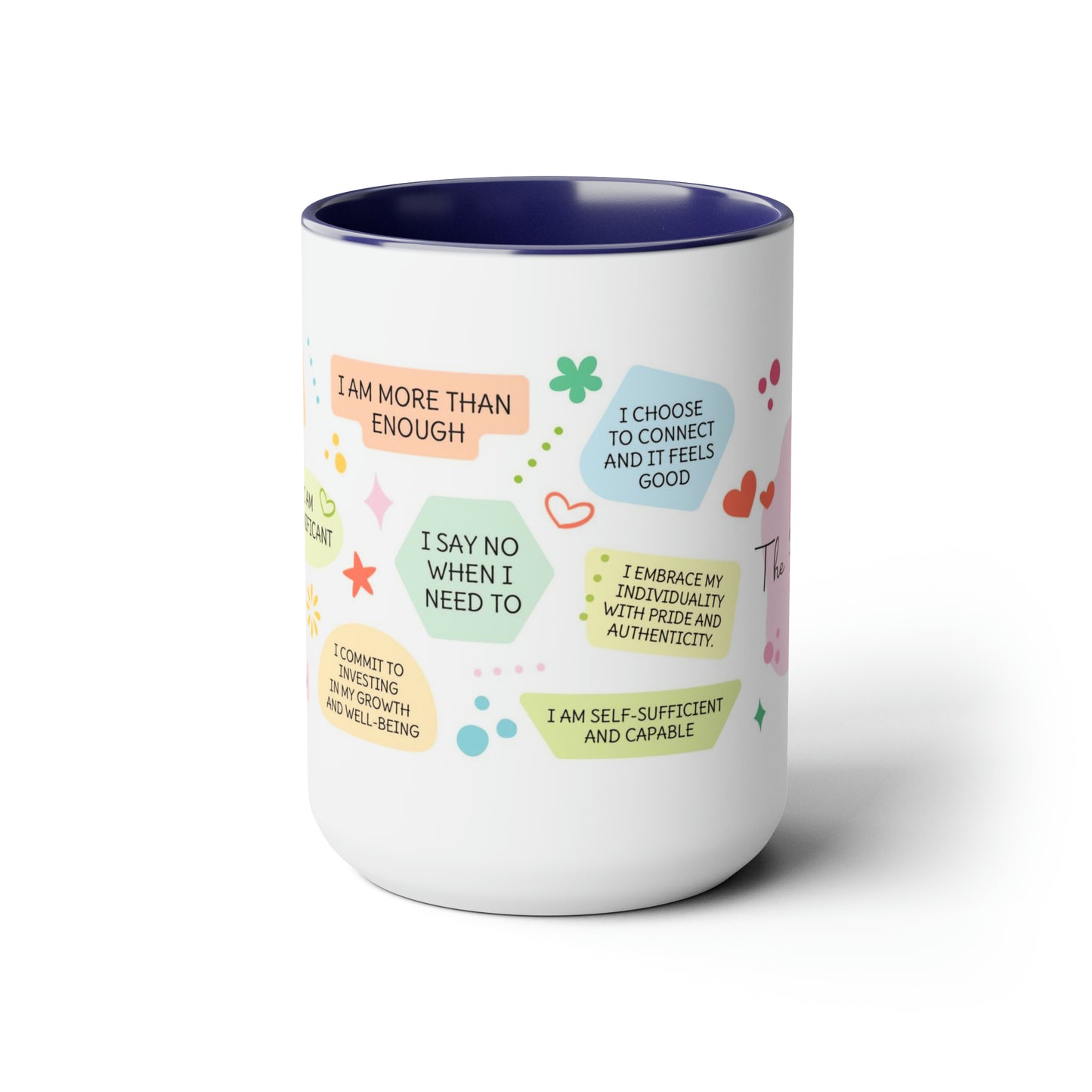 Enneagram 9 Affirmations  Two-Tone Coffee Mugs, 15oz