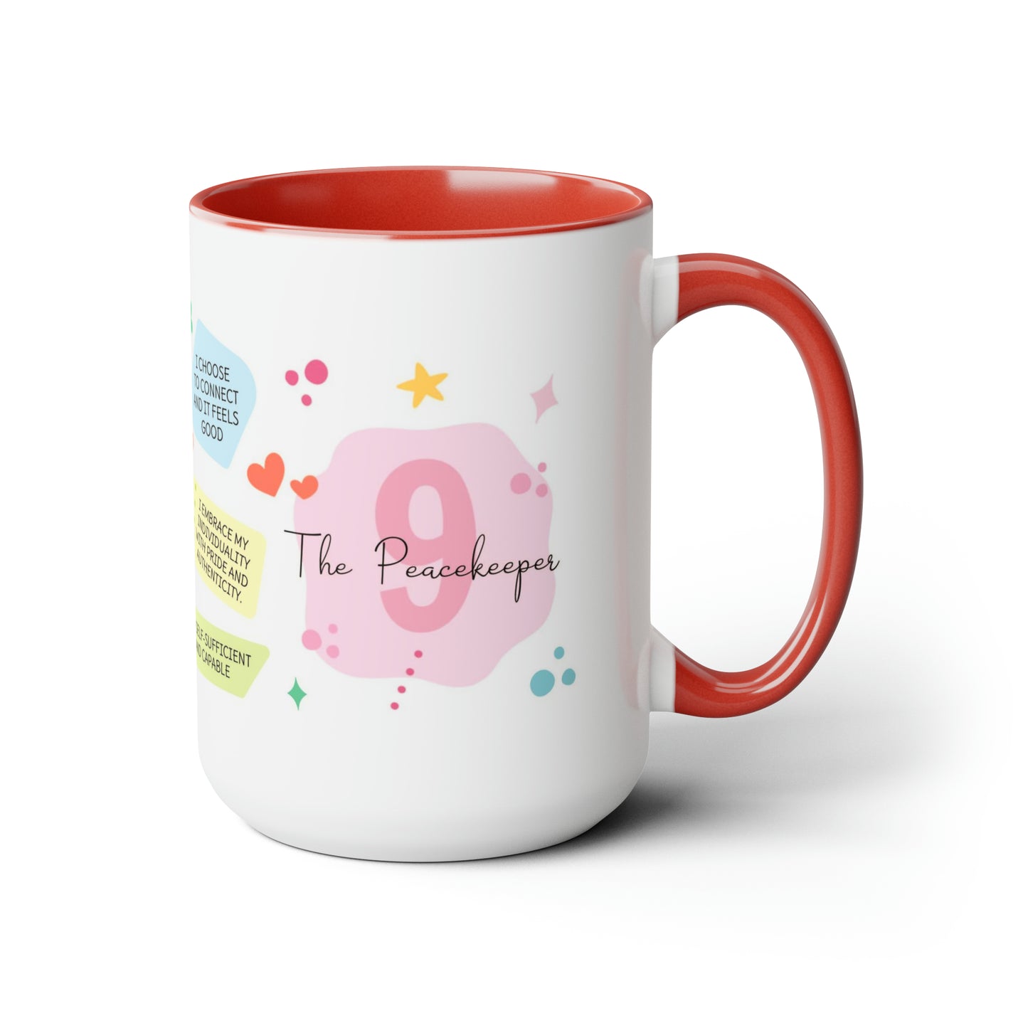Enneagram 9 Affirmations  Two-Tone Coffee Mugs, 15oz