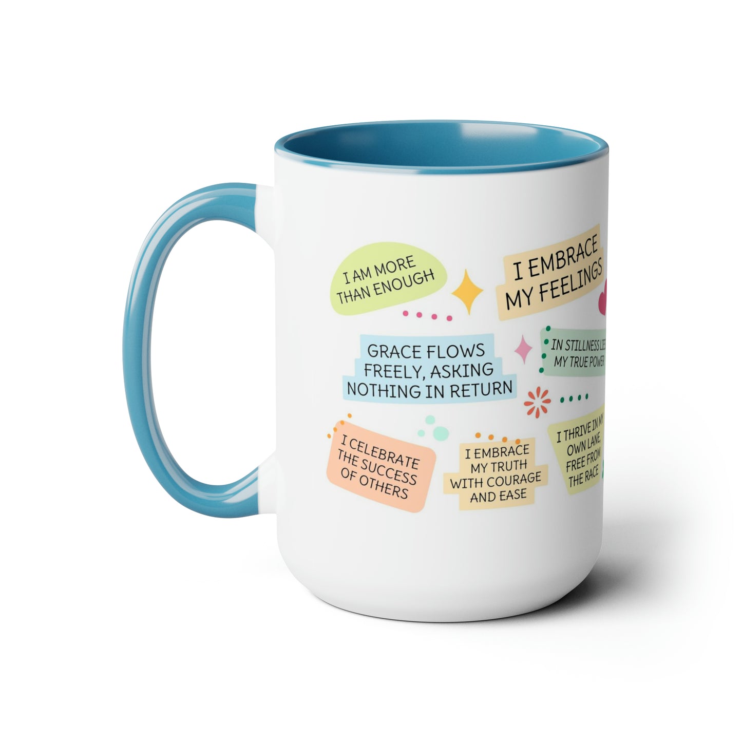 Enneagram 3 Affirmations  Two-Tone Coffee Mugs, 15oz