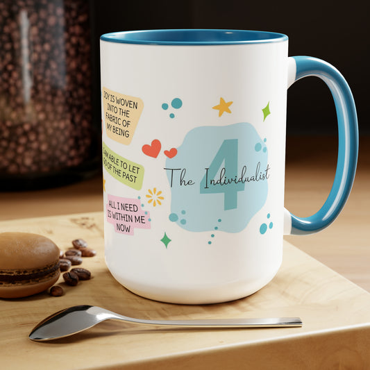 Enneagram 4  Affirmations  Two-Tone Coffee Mugs, 15oz