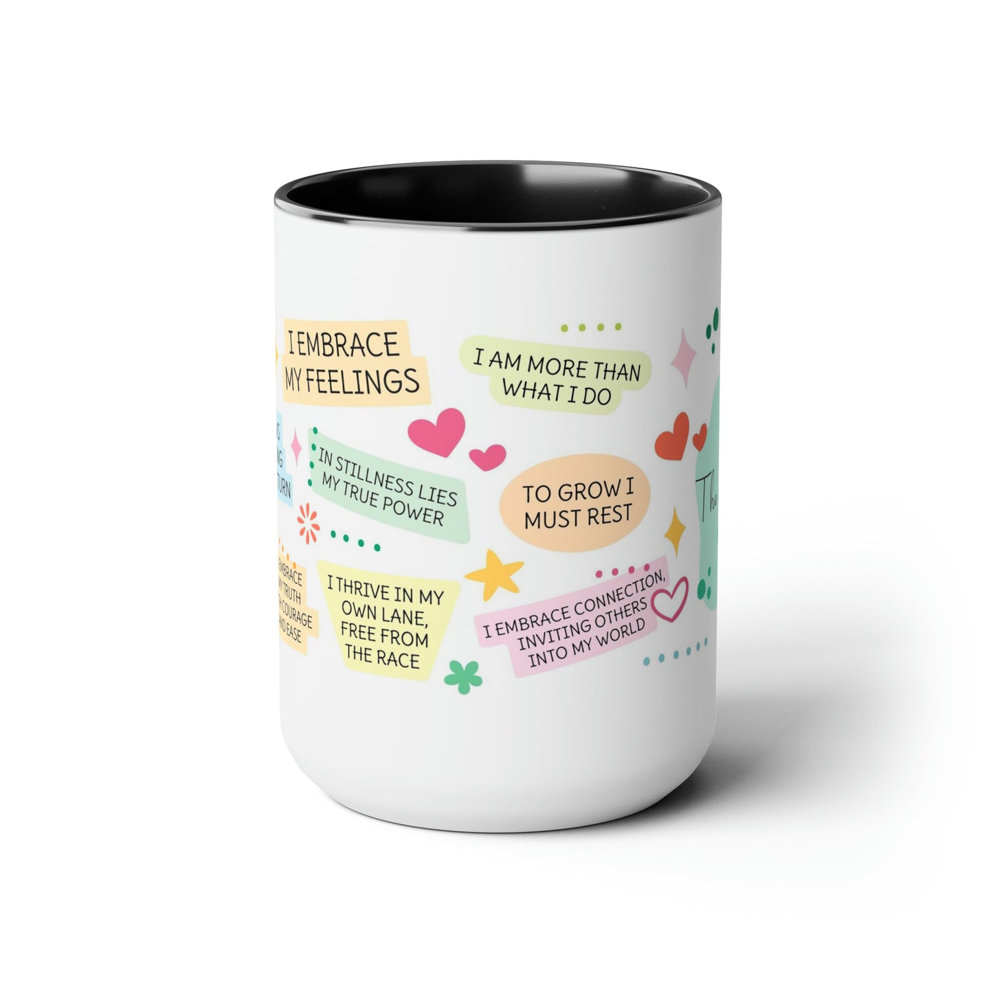 Enneagram 3 Affirmations  Two-Tone Coffee Mugs, 15oz