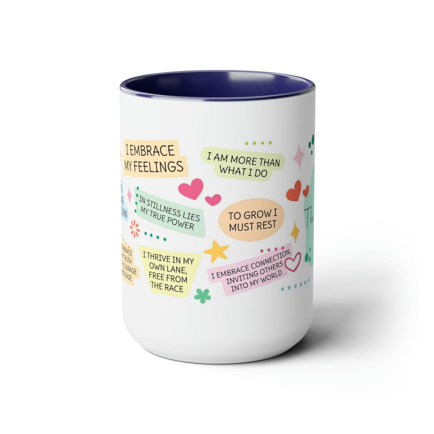 Enneagram 3 Affirmations  Two-Tone Coffee Mugs, 15oz